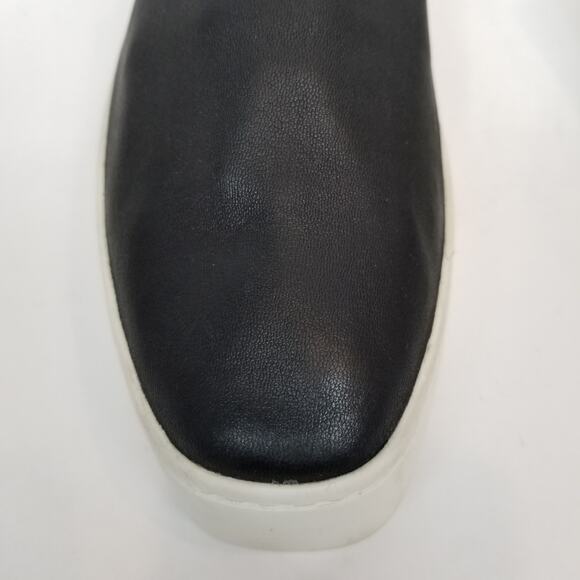 Vince Saxon Women's Stretch Leather Platform Sneaker Black White Casual Size 8 - Picture 4 of 9